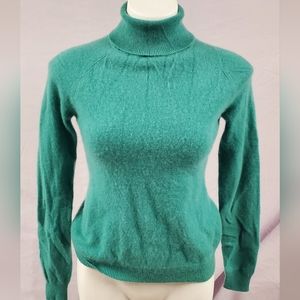 EUC Preswick & Moore Dark Teal Turtleneck Cashmere Sweater Size M